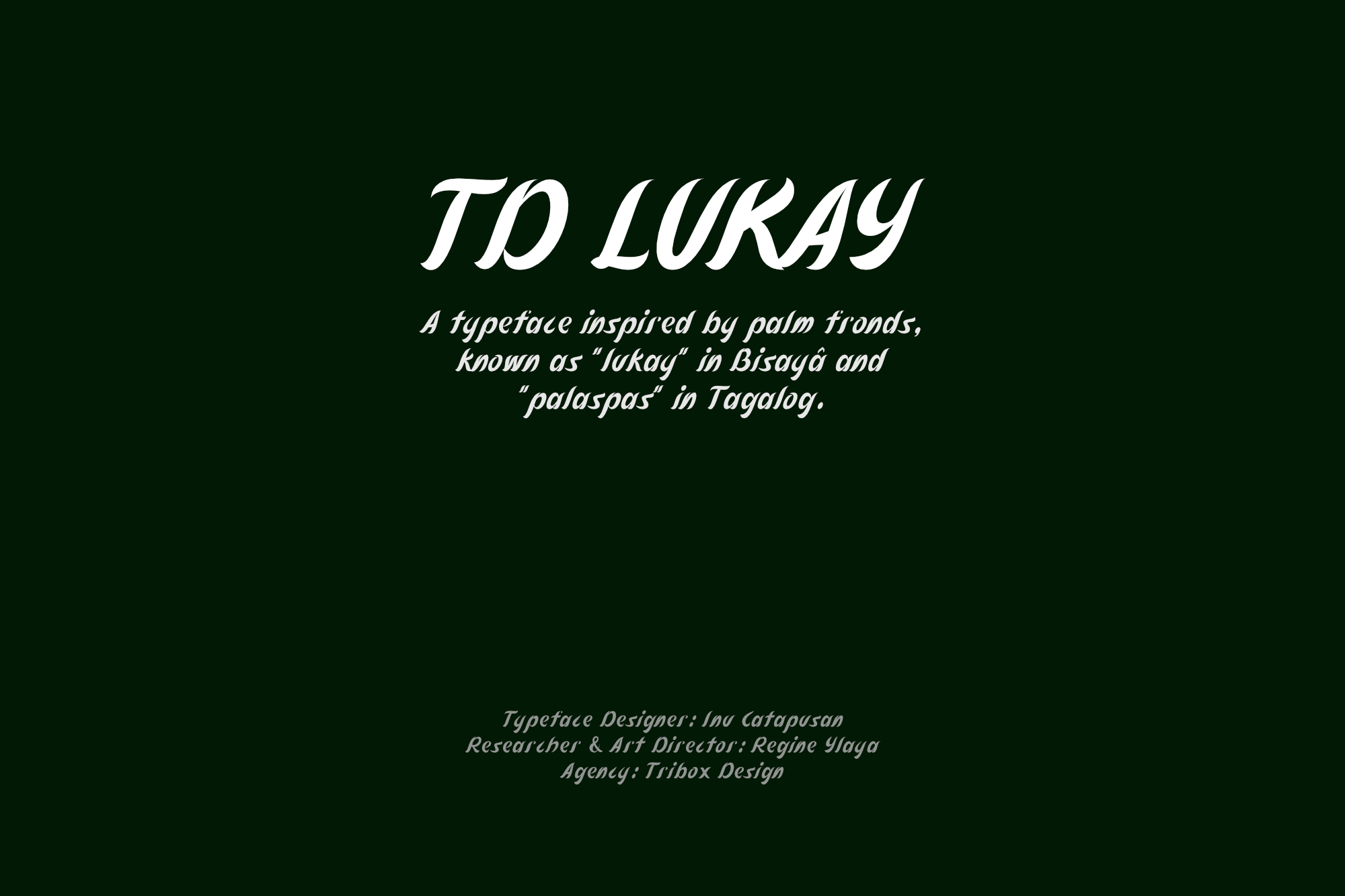 TD LUKAY FONT