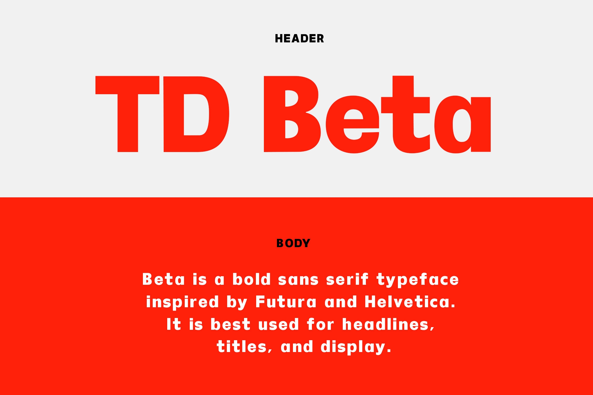 TD Beta Tribox Design fonts TD Beta Intro Card