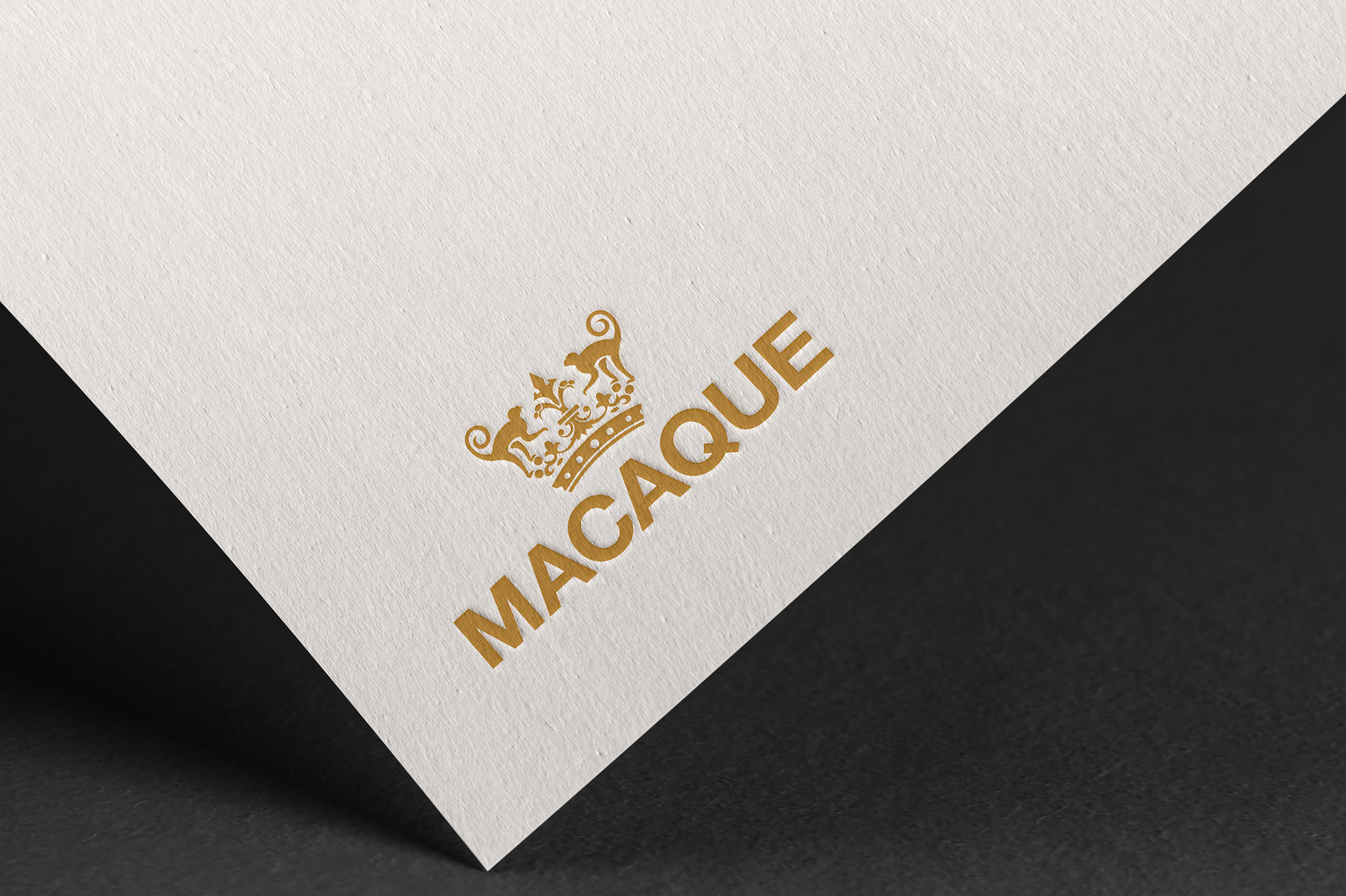 embossed logo macaque embossed logo macaque
