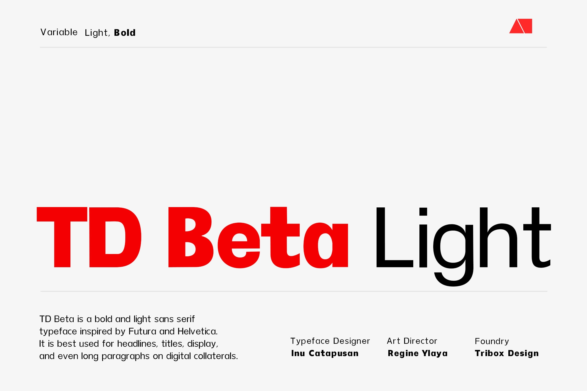 TD Beta Light TD Beta Light