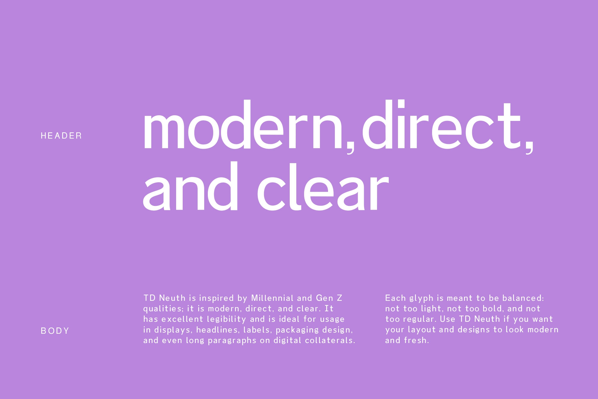 TD Neuth Font Design by Tribox Design