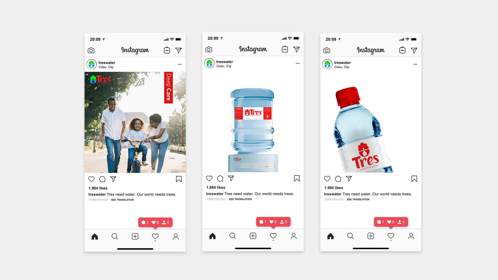 Tres Water Company - Instagram Design Tres Water Company - Instagram Design