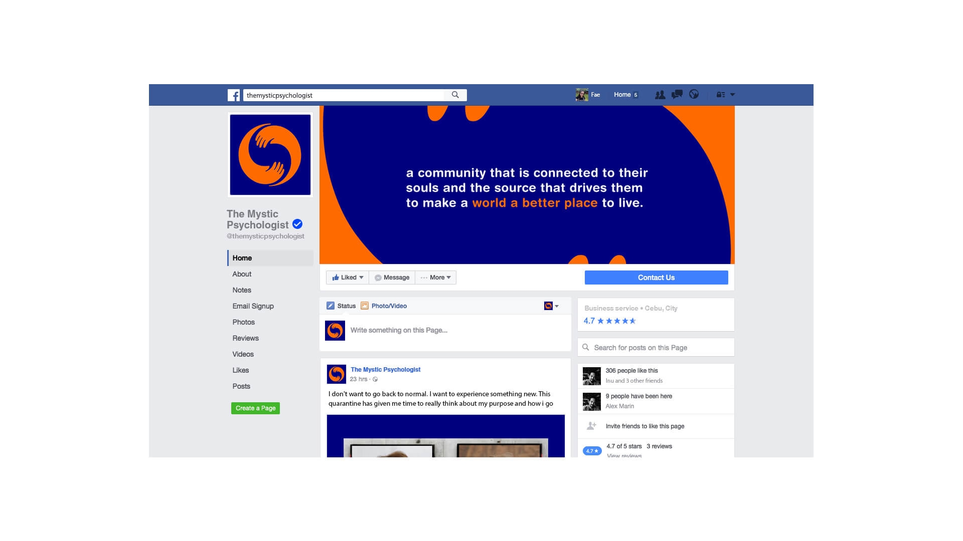The Mystic Psychologist - Facebook profile and cover photo Design The Mystic Psychologist - Facebook profile and cover photo Design