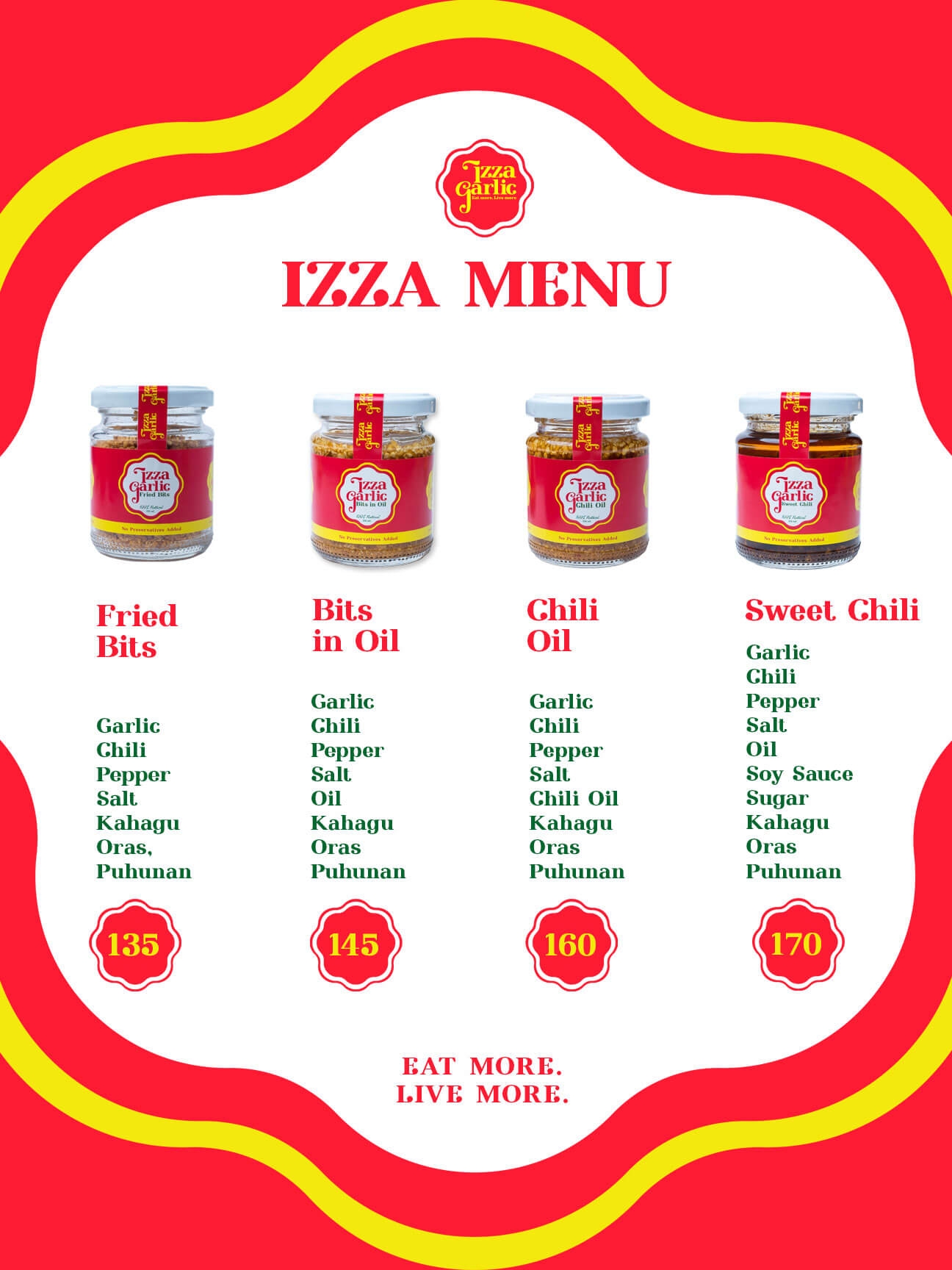 Izza Garlic - Izza Garlic Menu